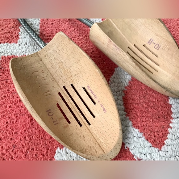 Mens Wooden Spring Foot Dress Shoe Forms Made In Germany 10-11 Display Storage - Picture 3 of 6